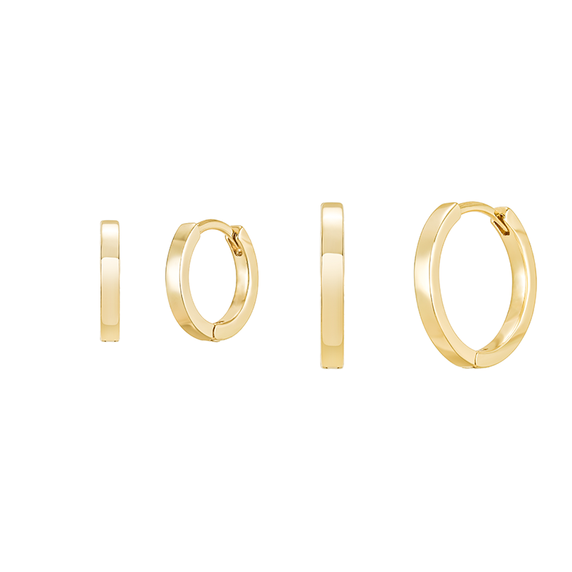 Aros Huggie Nova en plata 925 con acabado dorado