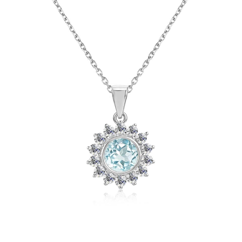 Collar Piedra Natal Cielo en plata