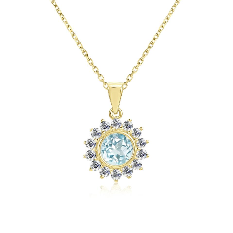 Collar Piedra Natal Cielo dorado