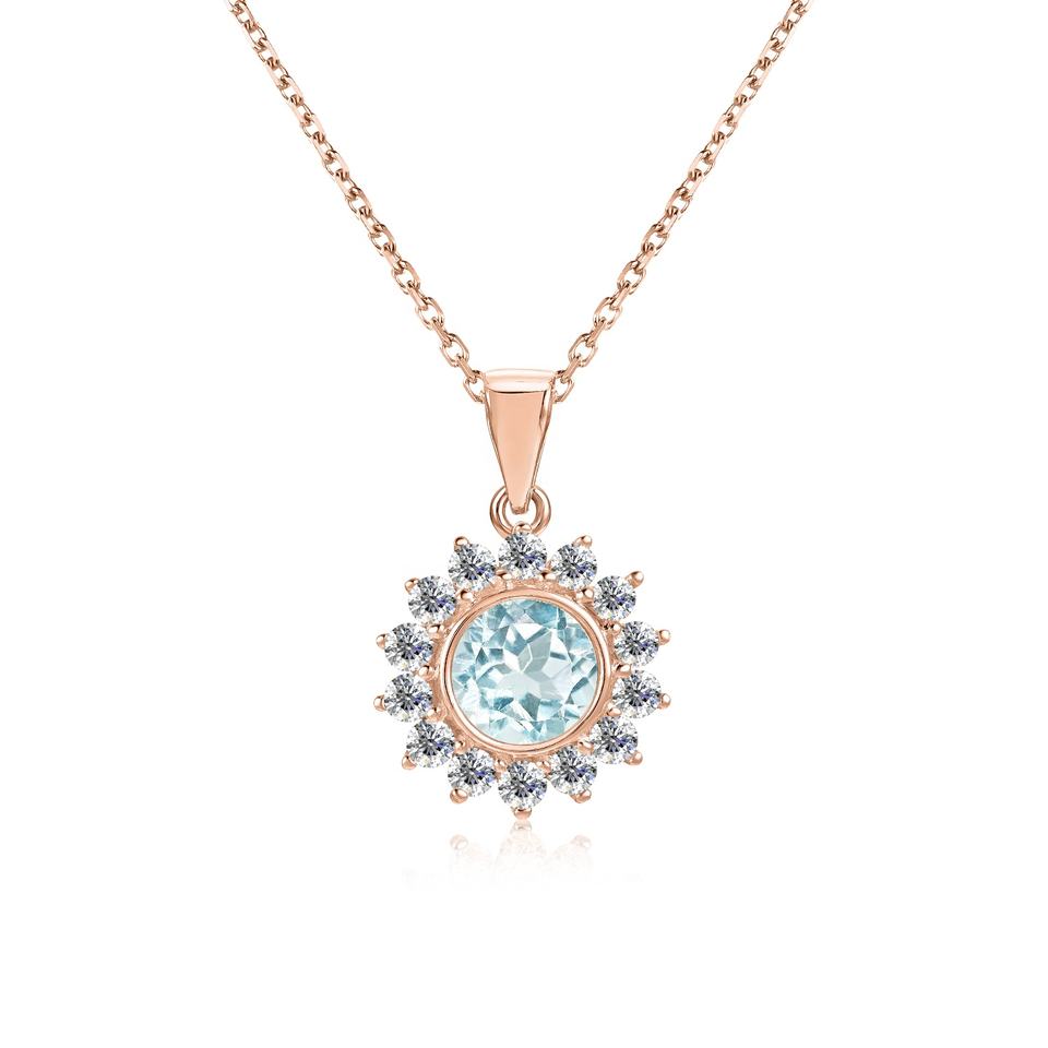 Collar Piedra Natal Cielo en oro rosa