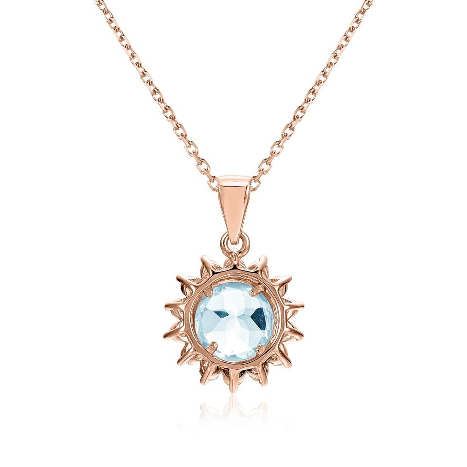 Vista posterior de Collar Piedra Natal Cielo